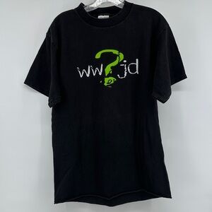 Vintage WWJD totally catholic Tultex Black Graphic Tee 90s 2000s Men’s Large